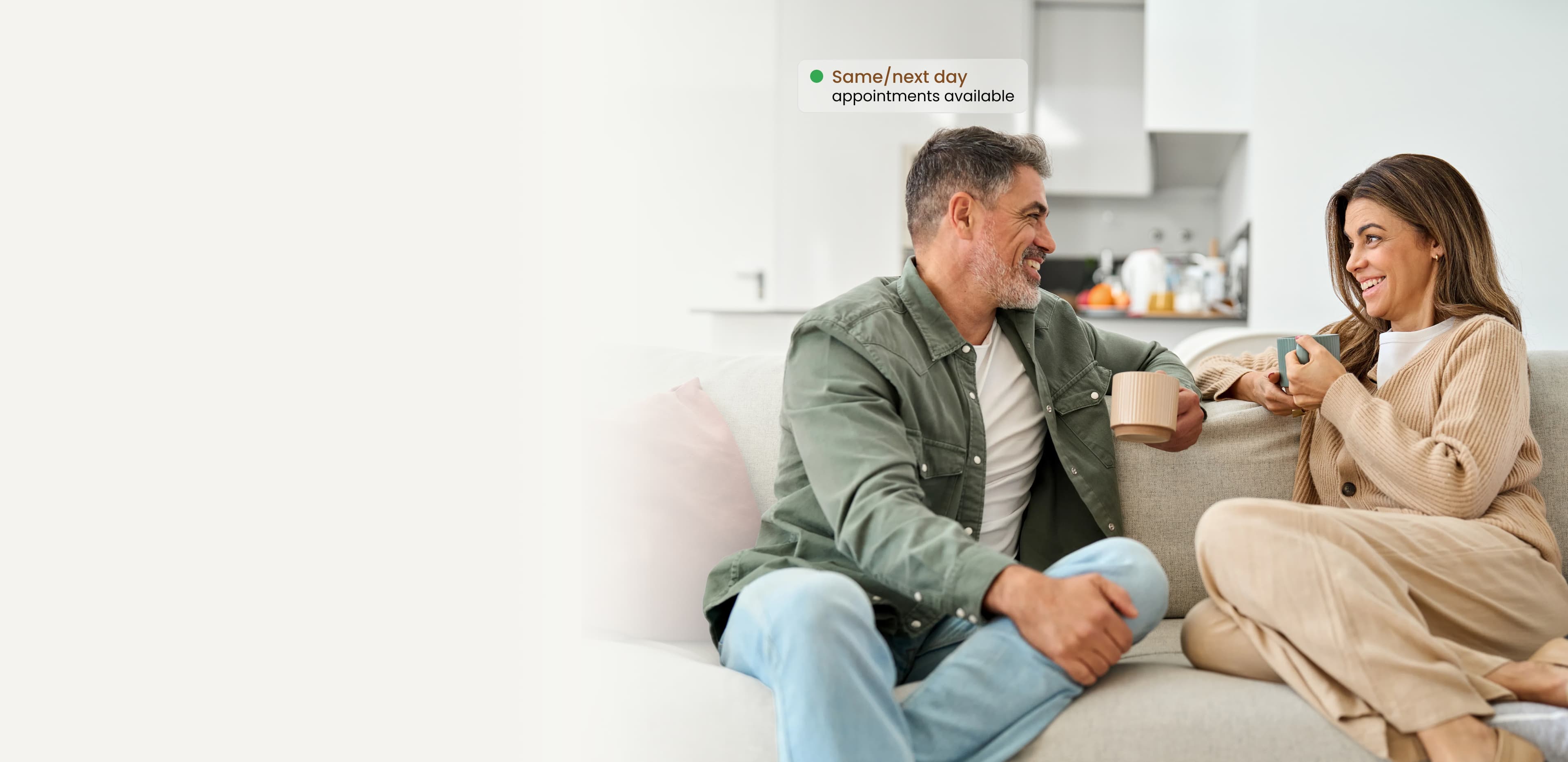 Couple relaxing on couch